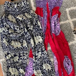 High waisted Tribal beach pants (BOTH pairs!)